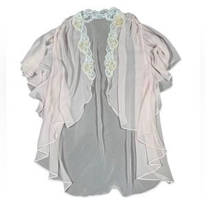 Vintage Sheer Pink Beaded Kimono